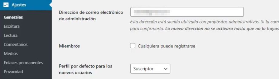 Configuración básica de WordPress