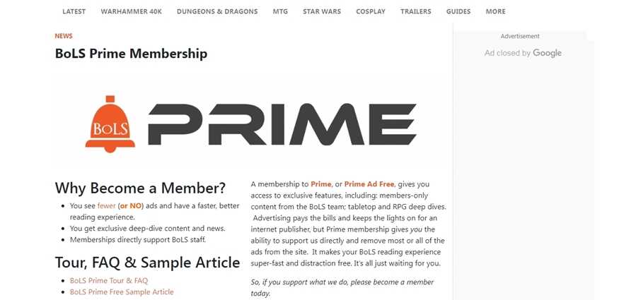 Ejemplo de membership site en WordPress