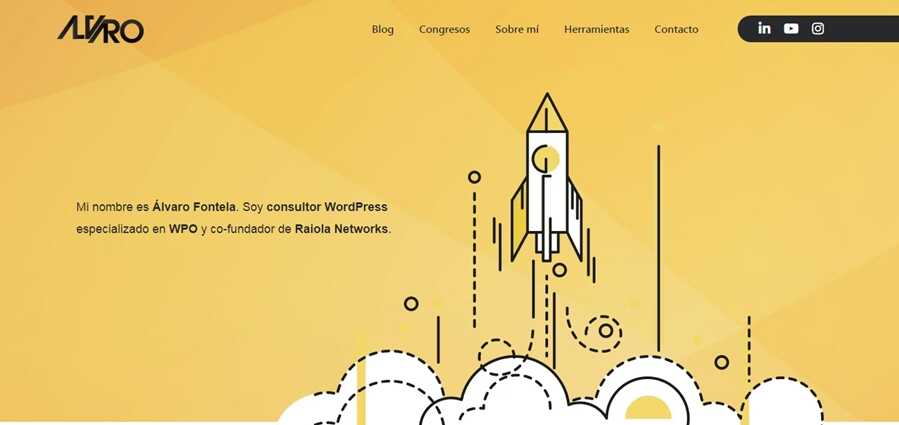 Ejemplo de página personal creado en WordPress